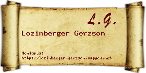 Lozinberger Gerzson névjegykártya